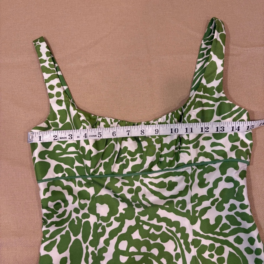 Milly Size 4 Lime Green Silk Empire Waist Mini Dress - Picture 9 of 12